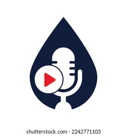 Video play podcast logo template design. Podcast Channel or Radio Logo design