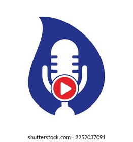 Video play podcast logo template design. Podcast Channel or Radio Logo design.