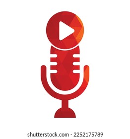 Video play podcast logo template design. Podcast Channel or Radio Logo design.	