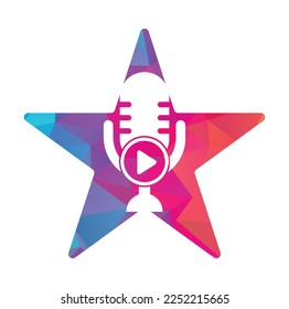 Video play podcast logo template design. Podcast Channel or Radio Logo design.