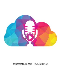 Video play podcast logo template design. Podcast Channel or Radio Logo design.	