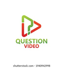 Video play question logo template design