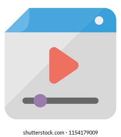 
A video play sign on a web sheet depicting video template 
