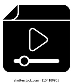 
A video play sign on a web sheet depicting video template 
