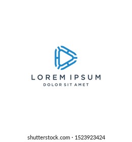  Video Play Tech Logo Icon Vector Symbol Template