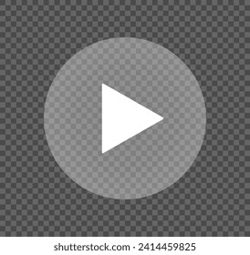 Video play transparent button icon. Video play round button