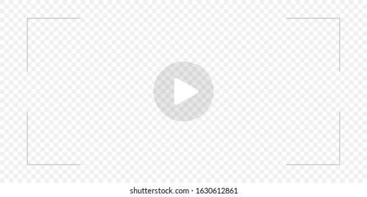 Video play transparent interface template, vector illustration
