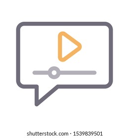  video play vector color line icon
