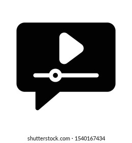 video play vector glyph flat icon