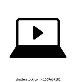 video play vector glyph flat icon 