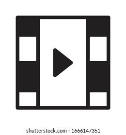video play vector glyph flat icon 