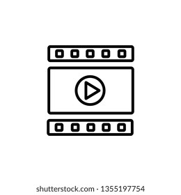 Video play vector icon. Mobile concept and web apps illustration. Thin line icon for website design and development, app development. Premium icon