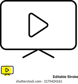 Icono de línea de vídeo para reproducción