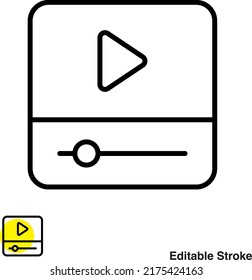 Video Play Vector Line Icon