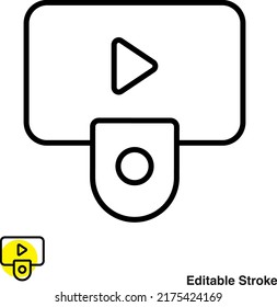 Vektorliniensymbol für Videowiedergabe