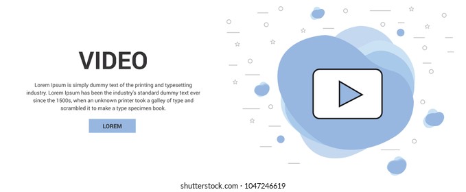 video play vector thin line icon