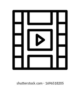 video play vector thin line icon 