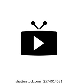 video playback icon, live broadcast, simple flat style, symbol vector illustration sign logo template pictogram, for ui or ux isolated on white for mobile app, editable	