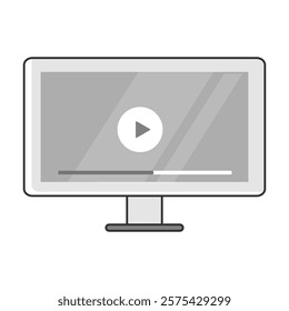 Video Playback Icon Representing Streaming, Media Viewing, and Online Entertainment