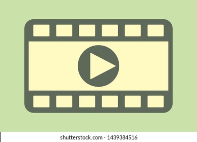 Video playback modern icon in flat design, watch a movie. Vector illustration.