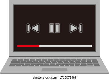 La pantalla de reproducción de vídeo de un portátil.