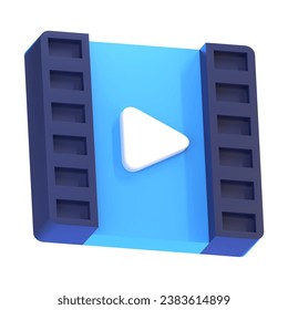 video player 3D Illustration Icon Pack Element