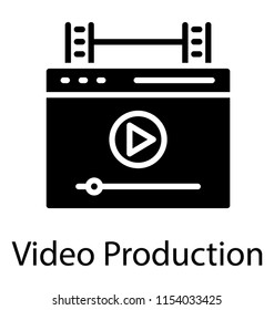 
Video player along with reels denoting video production concept 
