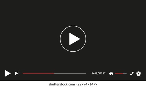 Video player app interface background. Window frame video player