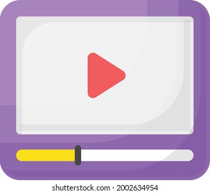 Video Player App for Tablet Concept, Watching videos Using Tab Vector Icon Design, Video blogger Symbol, photographer or videography equipment Sign, Filmography and Cinematography Stock illustration