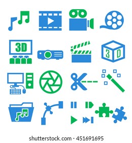 video player, audio, media icon set