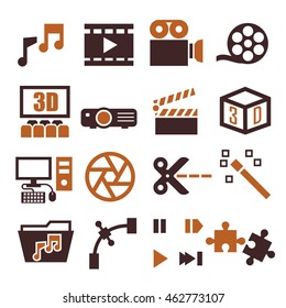 video player, audio, media icon set