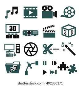 video player, audio, media icon set