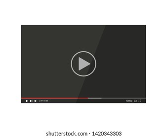 Video Player Bar. Player Video In Flat Style On A White Background. Vector