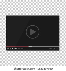 Video player bar. Player video in flat style on a white background.