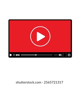 Video player, Video player bar template design, Video player for web site and app