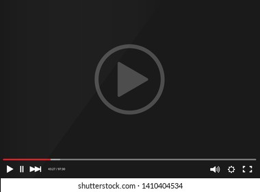 Video player bar template for your design for web site and app