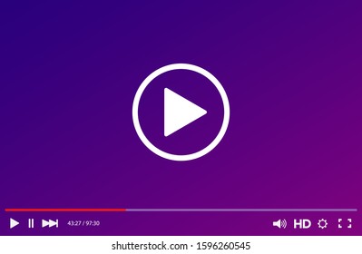 Video player bar template for your design for web site and app