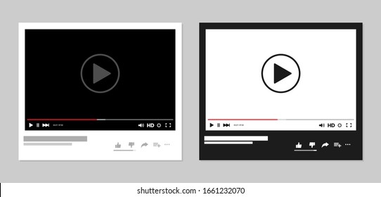 Video player bar template for your design for web site and app