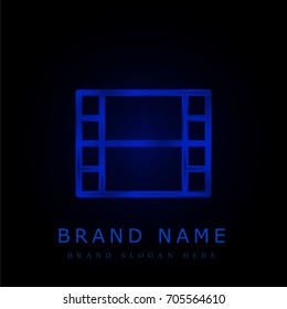 Video player blue chromium metallic logo