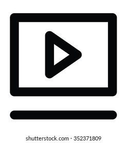 
Video Player Bold Line Icon
