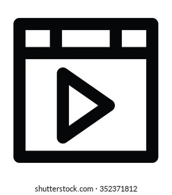 
Video Player Bold Line Icon
