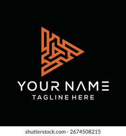 Video Player Button Digital Media Technology Logo Design Vector Data Analysis