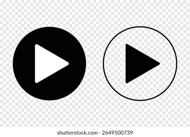 video player button icon. Play button simple vector icon Trendy circle play button icon in flat style. Radio symbol, video player, arrow. eps 10