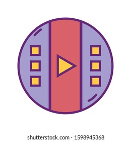 video player button strategy digital marketing vector illustration