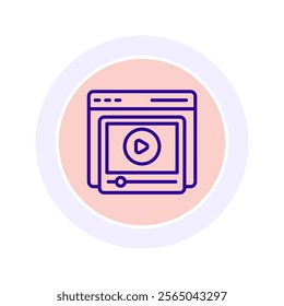 Video Player color circle icon , vector, pixel perfect, illustrator file