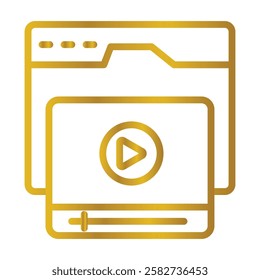 Video Player Color gradient illustration vector icon which can easily modify or edit 
