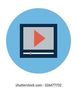 Video Player Colored Vector Illustration