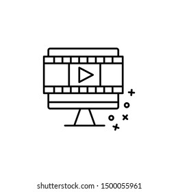 Video player computer streaming icon. Element of quit smoking icon