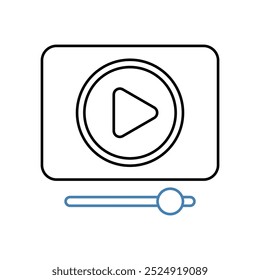 video player concept line icon. Simple element illustration. video player concept outline symbol design.