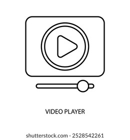 ícone da linha de conceito do player de vídeo. Ilustração de elemento simples. design de símbolo de contorno de conceito de player de vídeo.